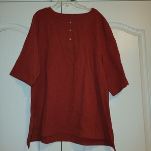 Rust Red Cotton/Linen Shirt